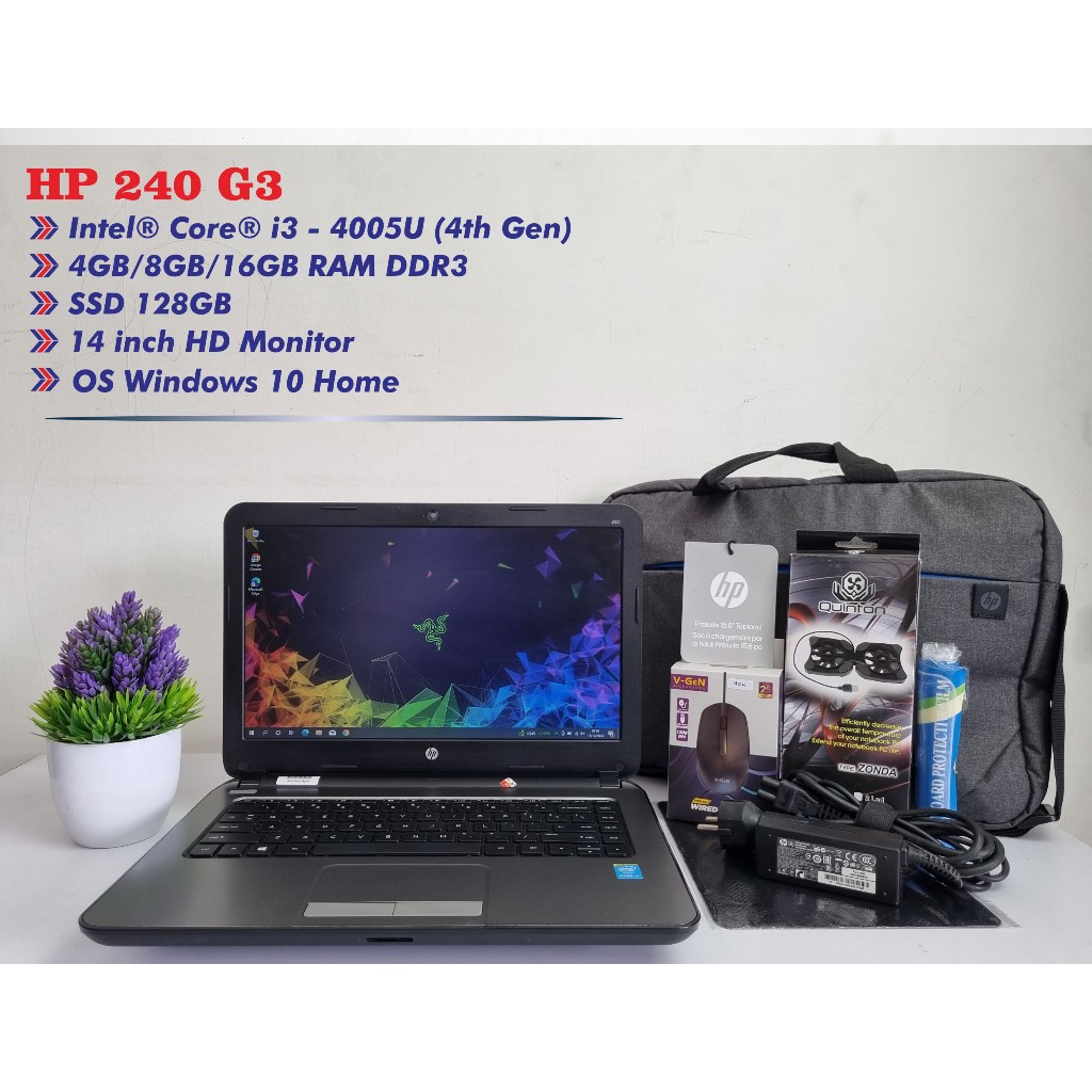 Laptop HP Core i3 Gen 4 4GB 8GB 16GB SSD 240 G3