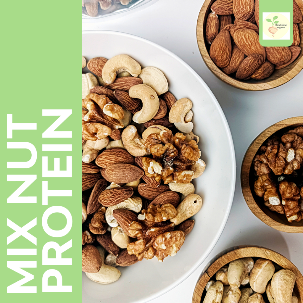

MIX NUT PROTEIN 250gr - Kacang Almond, Mede, Walnut, Pistachio, Hazelnut