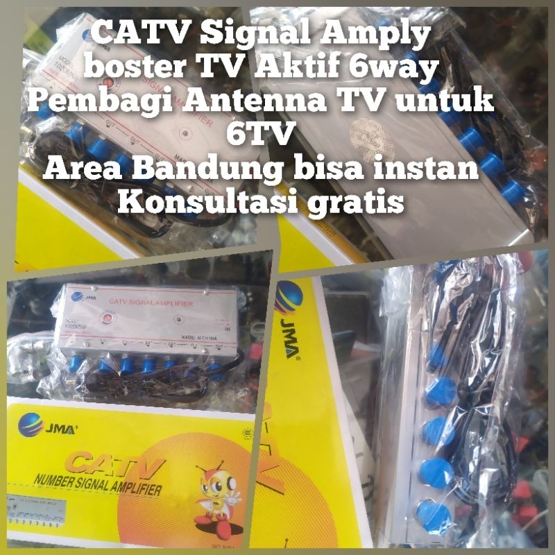 JMA Catv Signal Amplifier spliter tv pembagi tv booster tv catv amplifier  6 line 6 tv