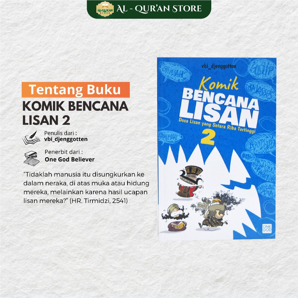 Buku Anak Islam Suka Membaca Komik Bencana Lisan Jilid 2 - Vbi Djenggotten One God Dosa Dosa Lisan Y