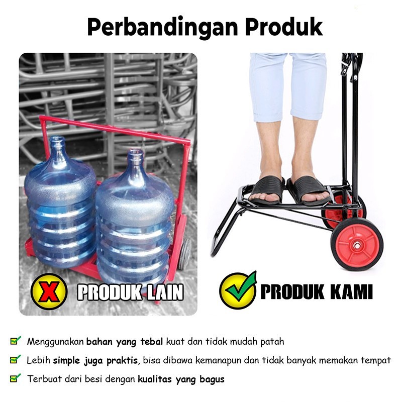 Grosir Promo Lgc-6 Troli Lipat Rak Multifungsi Untuk Galon Dan Tabung Gas Troli Besi Kuat Ringan