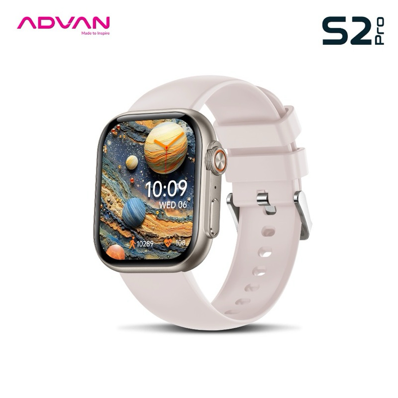 ADVAN Smartwatch S2 Pro AMOLED 1.95" Clear Display Ai Voice Baterai Tahan Lama