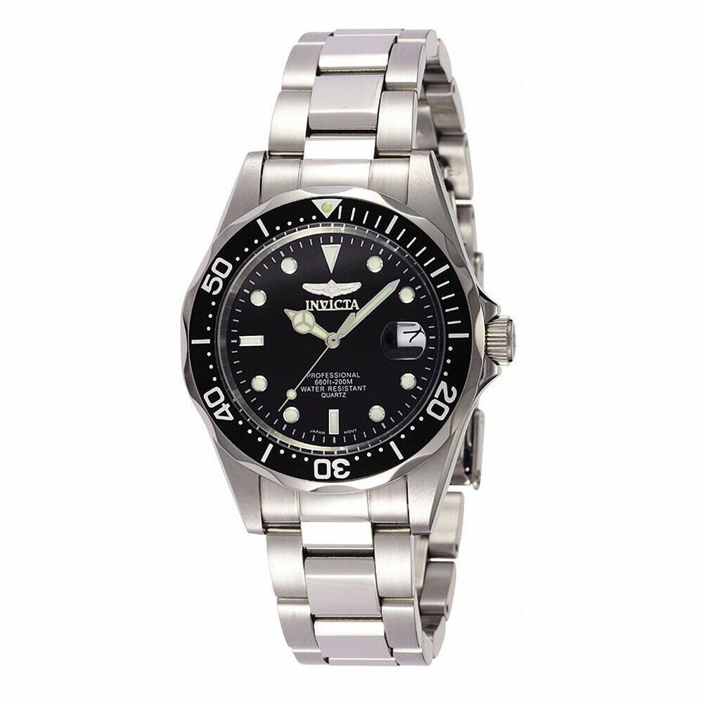 Invicta 8932 Pro Diver Black Dial Quartz Stainless Steel Bracelet 8932