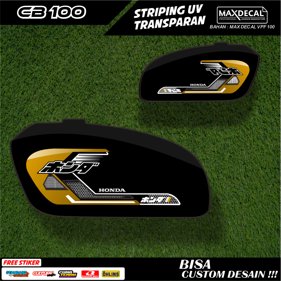Striping Tranparan Aksesoris Motor CB100 1 Set Kanan Kiri - SCB100