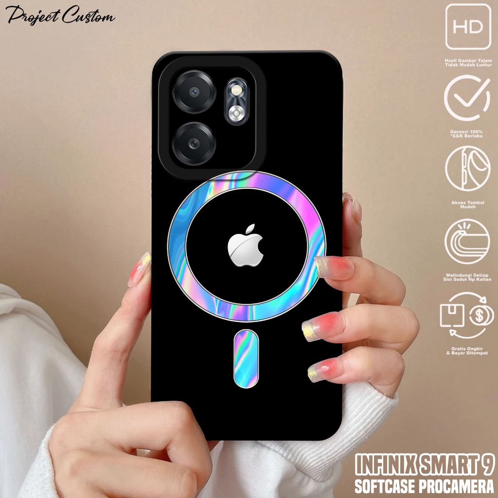 Softcase Hp Infinix Smart 9 - Casing Infinix Smart 9 ( Logo Magsafe ) Silikon Hp Infinix Smart 9 - C