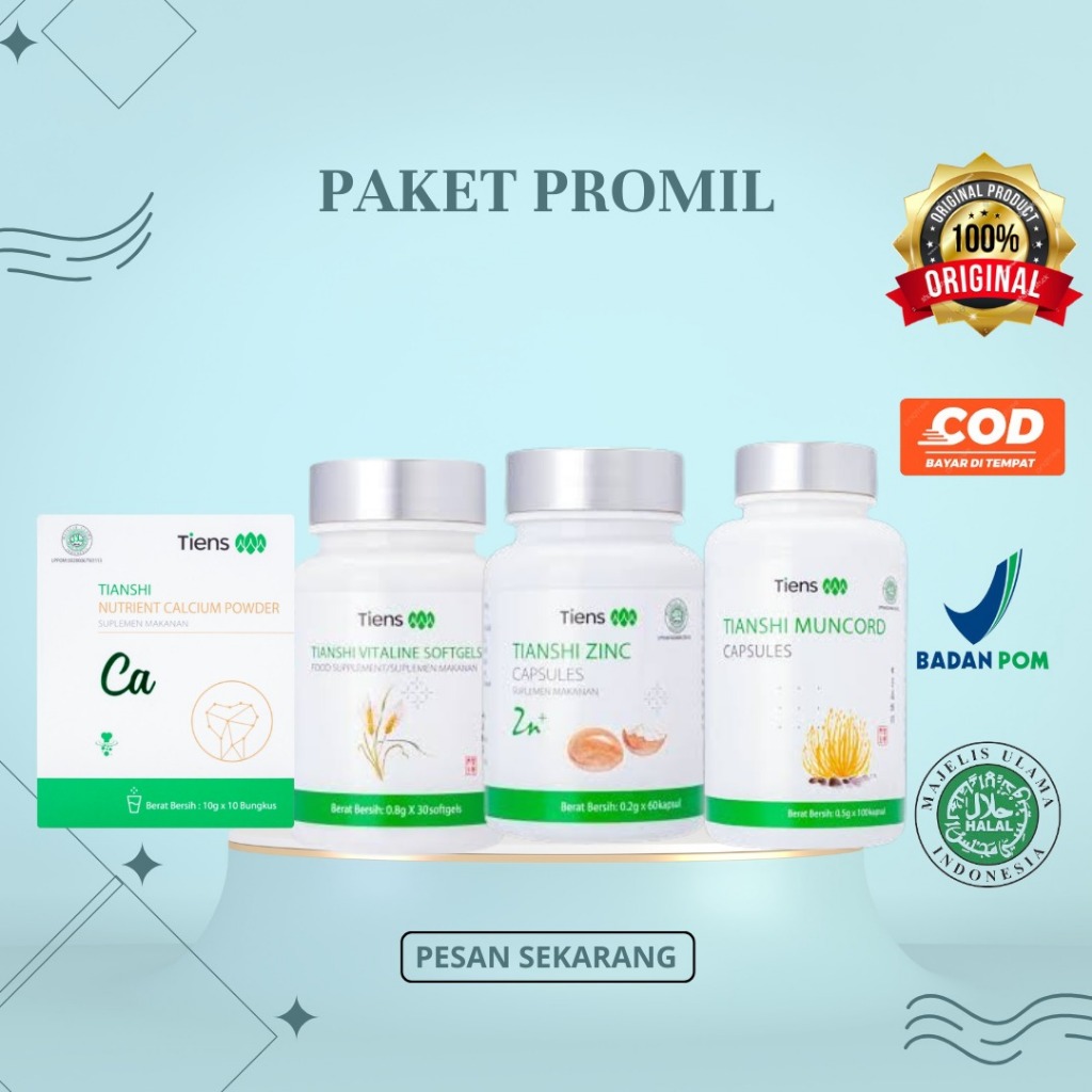 PAKET LENGKAP PROMIL TIENS - Nutrisi Program Hamil Untuk Pasutri Cepat Dan Ampuh - Original Asli 100