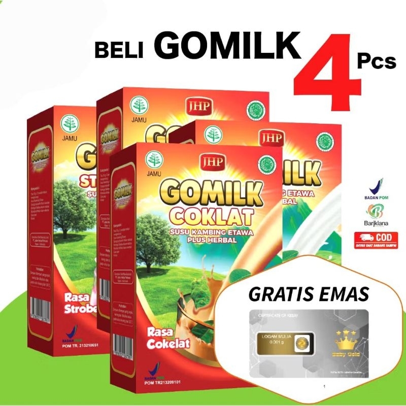 

( Gratis Emas ) PAKET 3+1 | GOMILK SUSU KAMBING ETAWA PLUS HERBAL