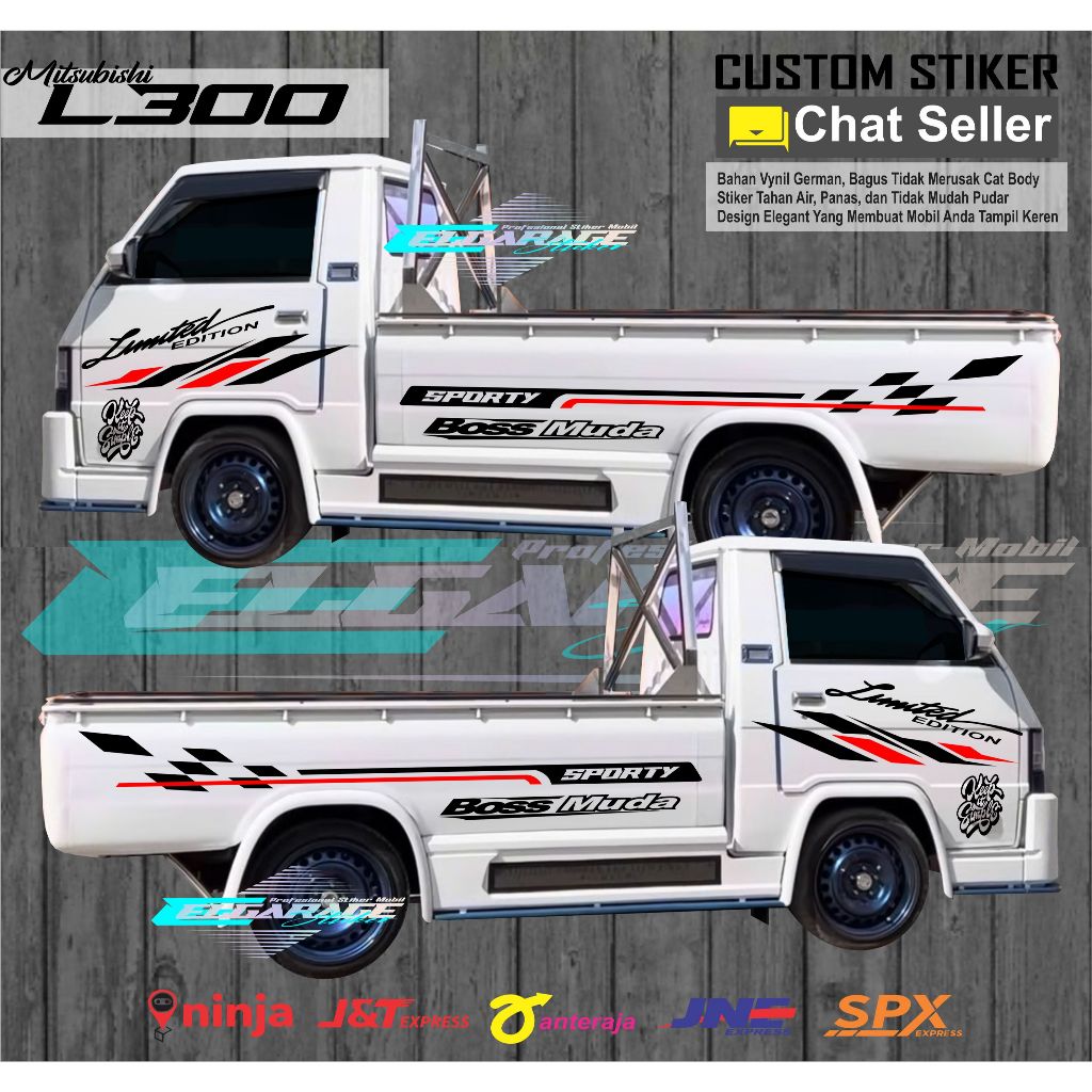 Stiker mobil pickup Sticker L300 stiker body samping mobil pickup L300
