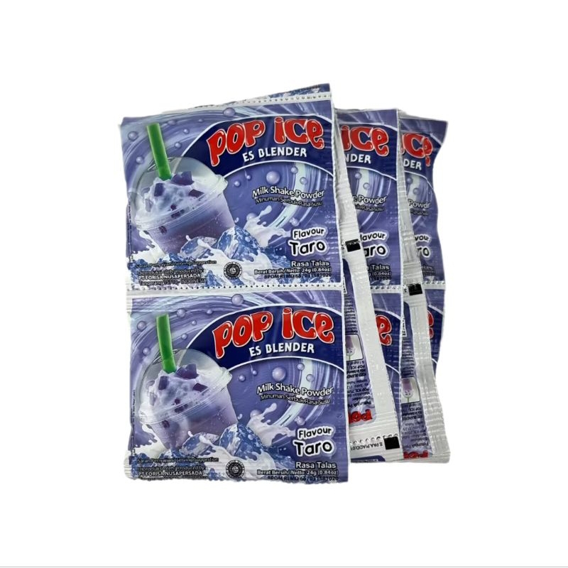 

Pop Ice Milk Shake Powder - Rasa Taro (1 renceng/10 sachet)