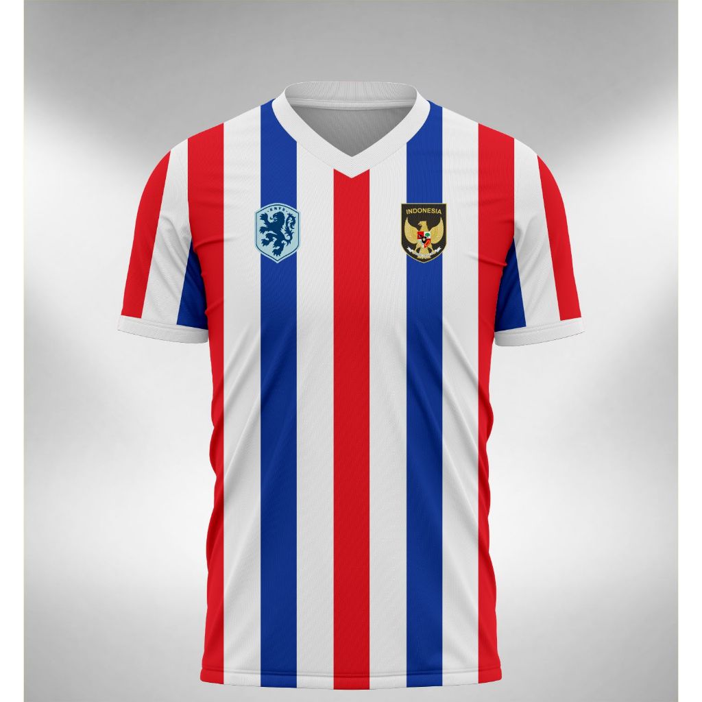 Jersey Kombinasi INDONESIA X BELANDA 2025 Merah Putih Biru