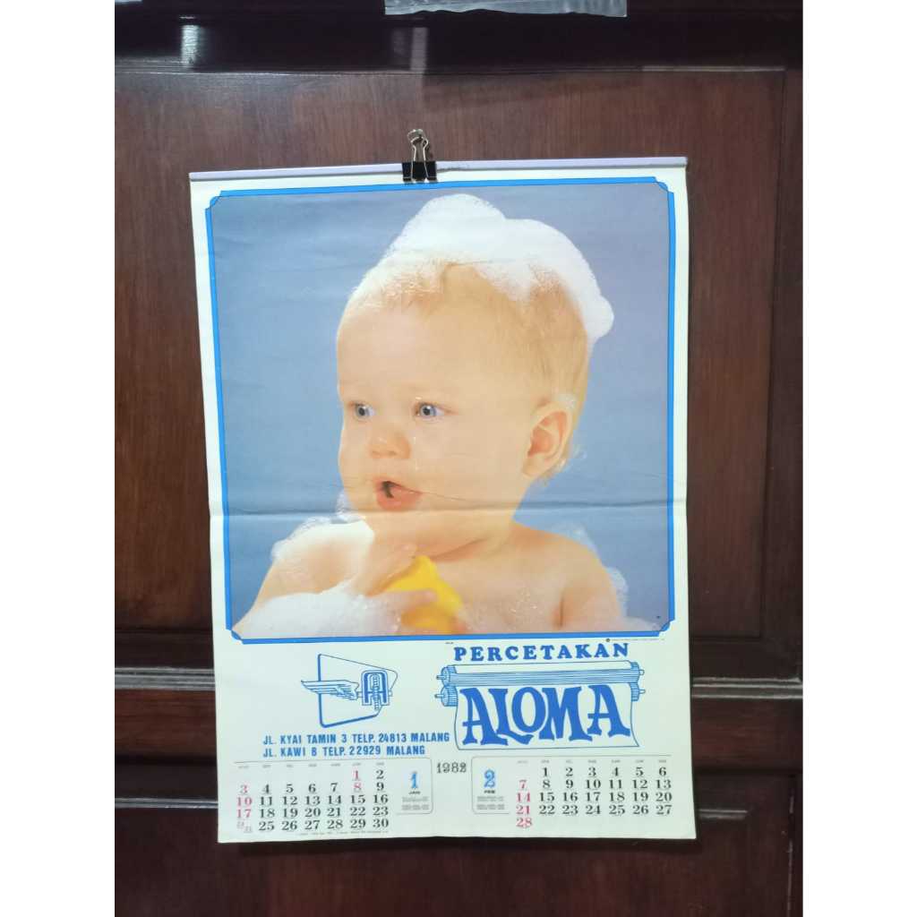 

Koleksi Langka Jadul Lawas Kalender tahun 1982 Percetakan Aloma Malang Photo Bayi