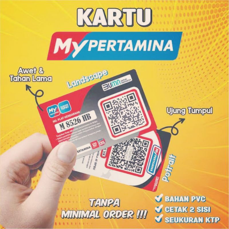 

Kartu My Pertamina Bahan PVC Card Sehari Jadi Tebal