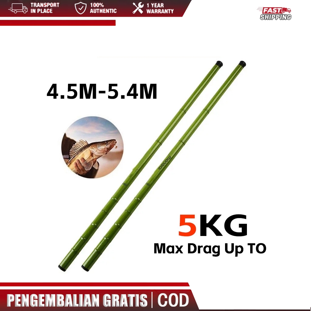 MONQIQI Joran tegek murah kagawa fiber composite carbon medium action 270 360 warna hijau/ Joran Teg