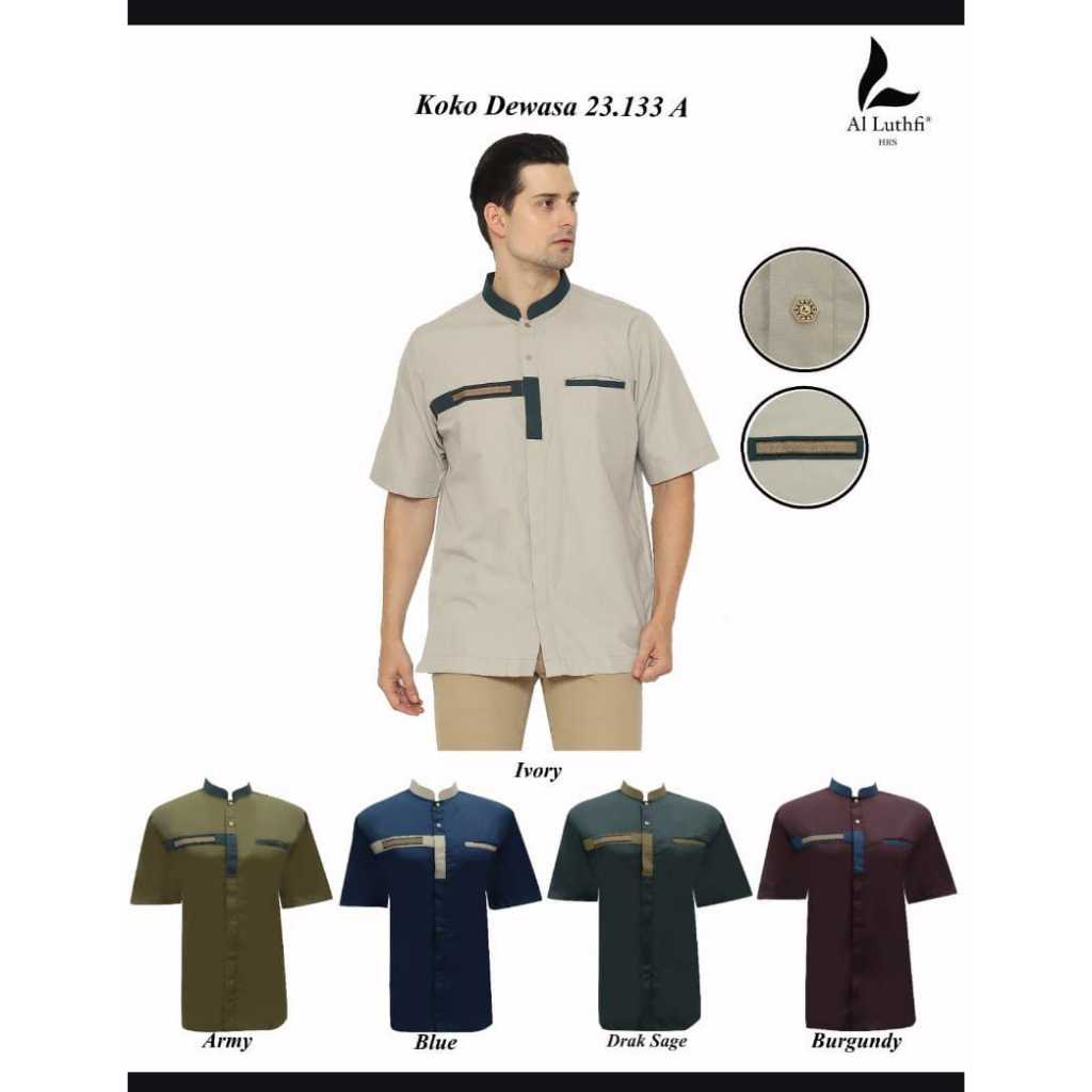 Al Luthfi - AL-913A-SS Baju Koko Kemko Kurta Lengan Pendek Dewasa Premium Murah Terlaris
