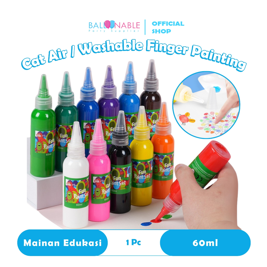 

[ Mainan Edukasi ] Cat Air Anak 60ml Import Washable Finger Painting