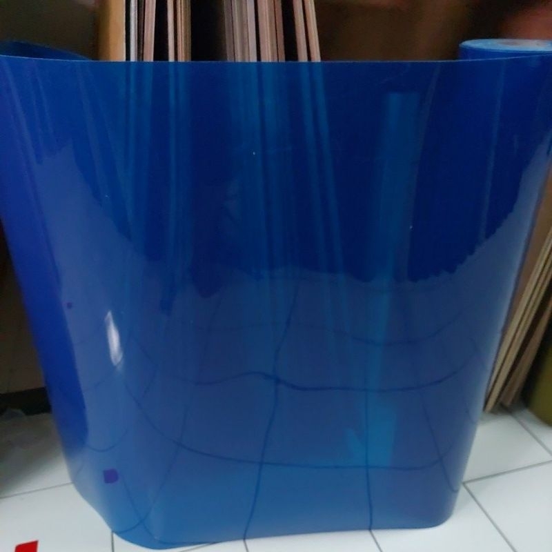 Fiber Pagar Biru Polos Tebal Per Meter