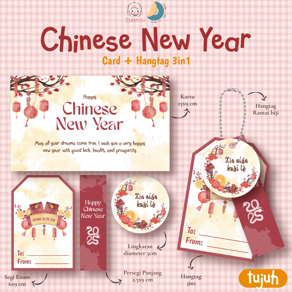 JEESTA - Custom Hang Tag Souvenir Chinese New Year CNY / Hang Tag Kue Imlek