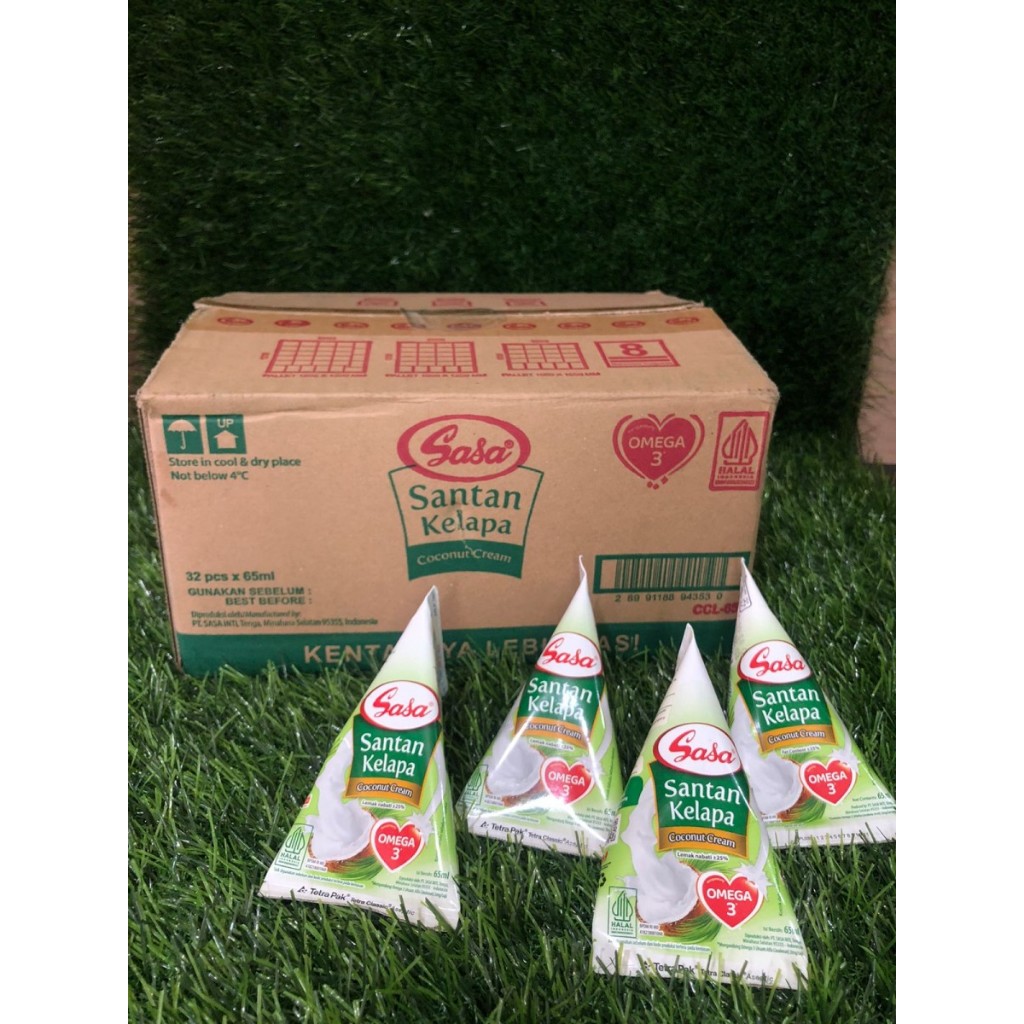 

Sasa Santan Kelapa Cair Halal 65ml Isi 32 Pcs