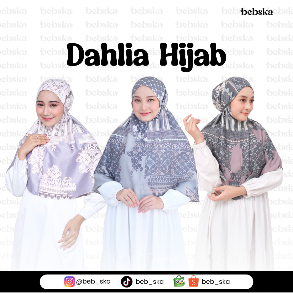 DAHLIA HIJAB - Jilbab Motif - Bergo Motif - Kerudung Motif - Hijab Motif - Jilbab Motif Tali - Bergo