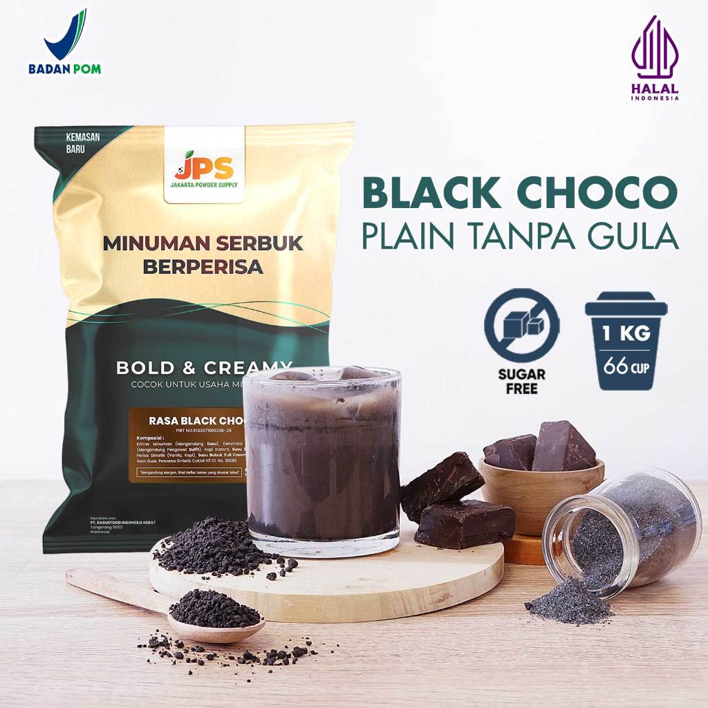 

Powder Drink JPS Bubuk Minuman Rasa BLACK CHOCO PLAIN 1Kg