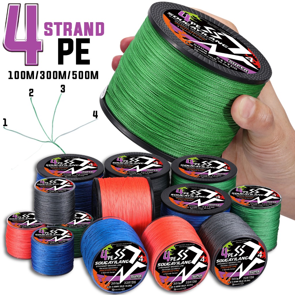 Sougayilang PE X4 300M-500M Senar Pancing Kuat Dan Anti Keriting Braided Benang PE benang PE Pancing
