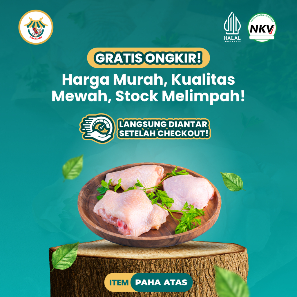 

Paha Atas Ayam 500gr & 1000gr | Halal, Sehat, & Premium