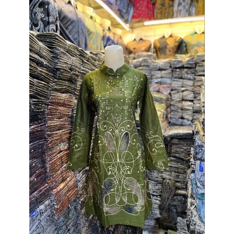 Batik Tunik Modern Atasan Tunik Batik Wanita Bahan Katun Halus
