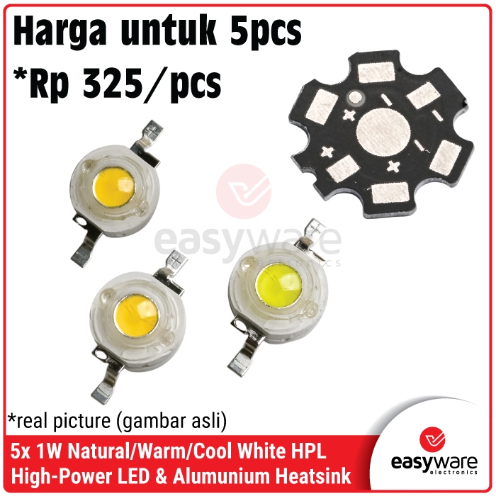 5x LED HPL 1W Super Bright Warm White Natural White Cool White High Power LED 1 Watt