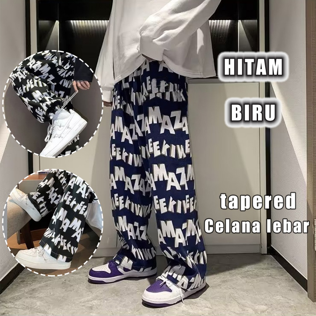 celana panjang pria celana y2k motif celana gombrong pria celana baggy second celana y2k cowok celan