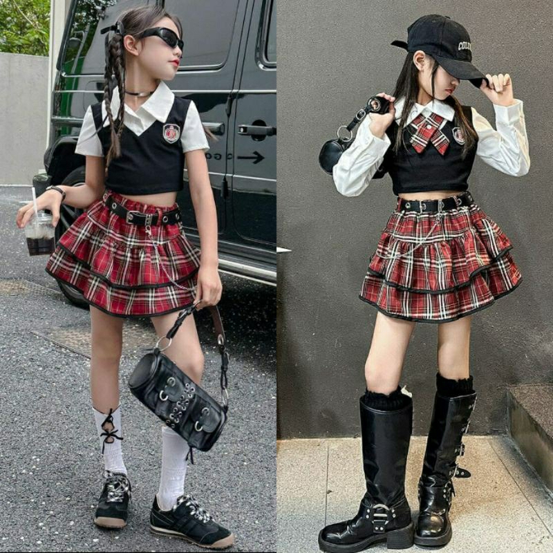 Littlefairy setelan bepe anak cewek import/baju anak tanggung perempuan model kpop