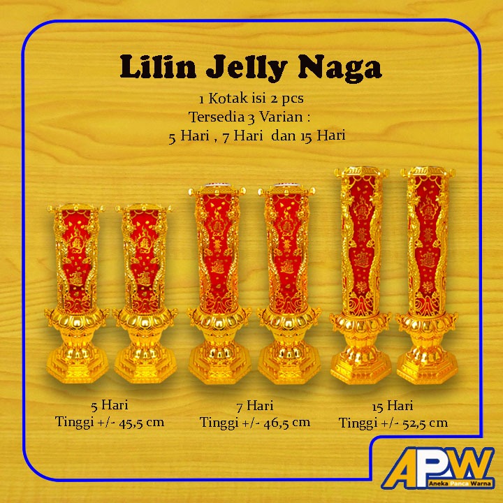 Lilin Jelly Imlek Naga Emas 5 hari, 7 hari, 15 hari