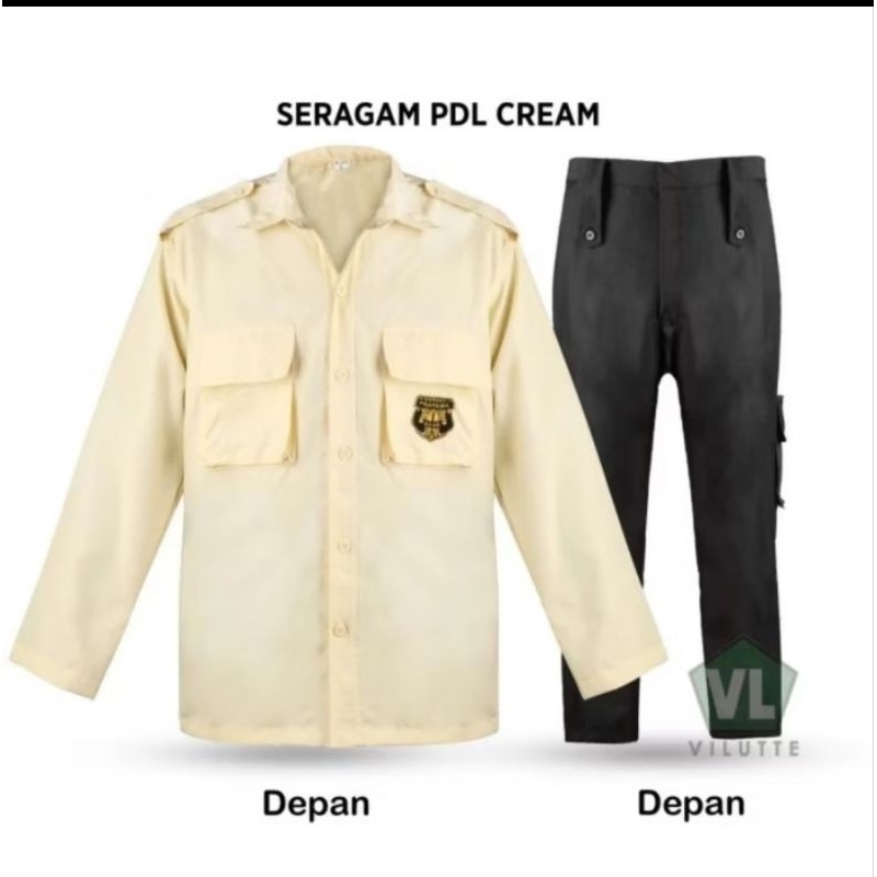 STELAN PDL | PDH SATPAM KREM TERBARU LENGKAP LAMBANG | CELANA PDL |BAJU PDL | CELANA PDH | BAJU PDH