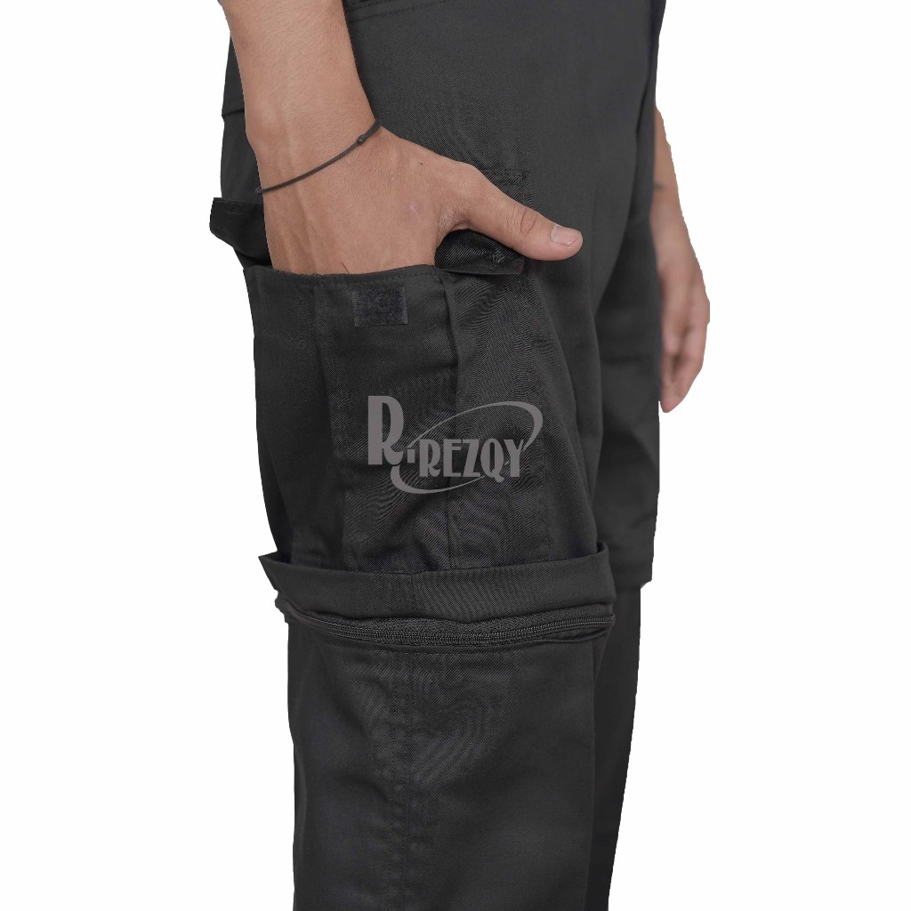 R Rezqy - Celana Pdl  Pdh Cargo Hitam Panjang Pendek Seragam Sekolah Sd Smp Sma Pramuka Celana Pdl C