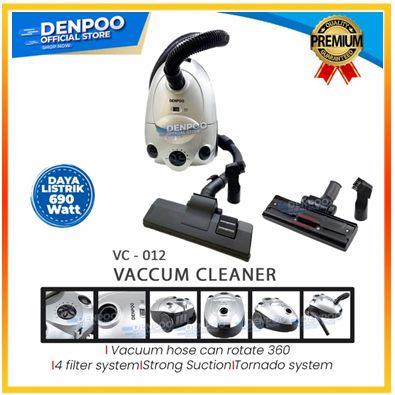 Vacuum Cleaner Denpoo VC-0012 - Penghisap Debu Kuat dan Efisien dengan Sistem 4 Filter