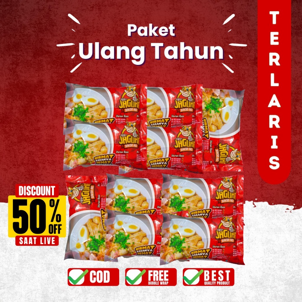 

PAKET ULANG TAHUN - (BASO ACI BAKSO ACI - TULANG RANGU - SEBLAK INSTAN)