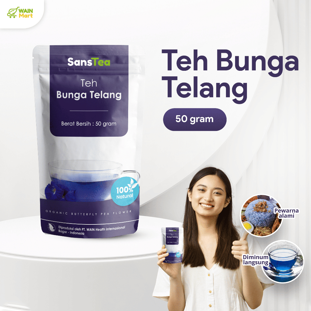 

Wainmart Teh Bunga Telang Tumpuk Petal 50gram