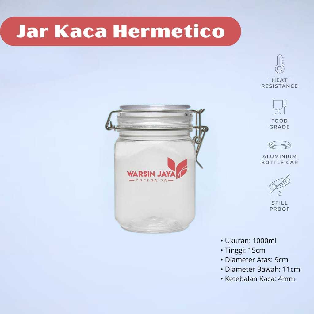 JAR KACA HERMATICO 1000ML