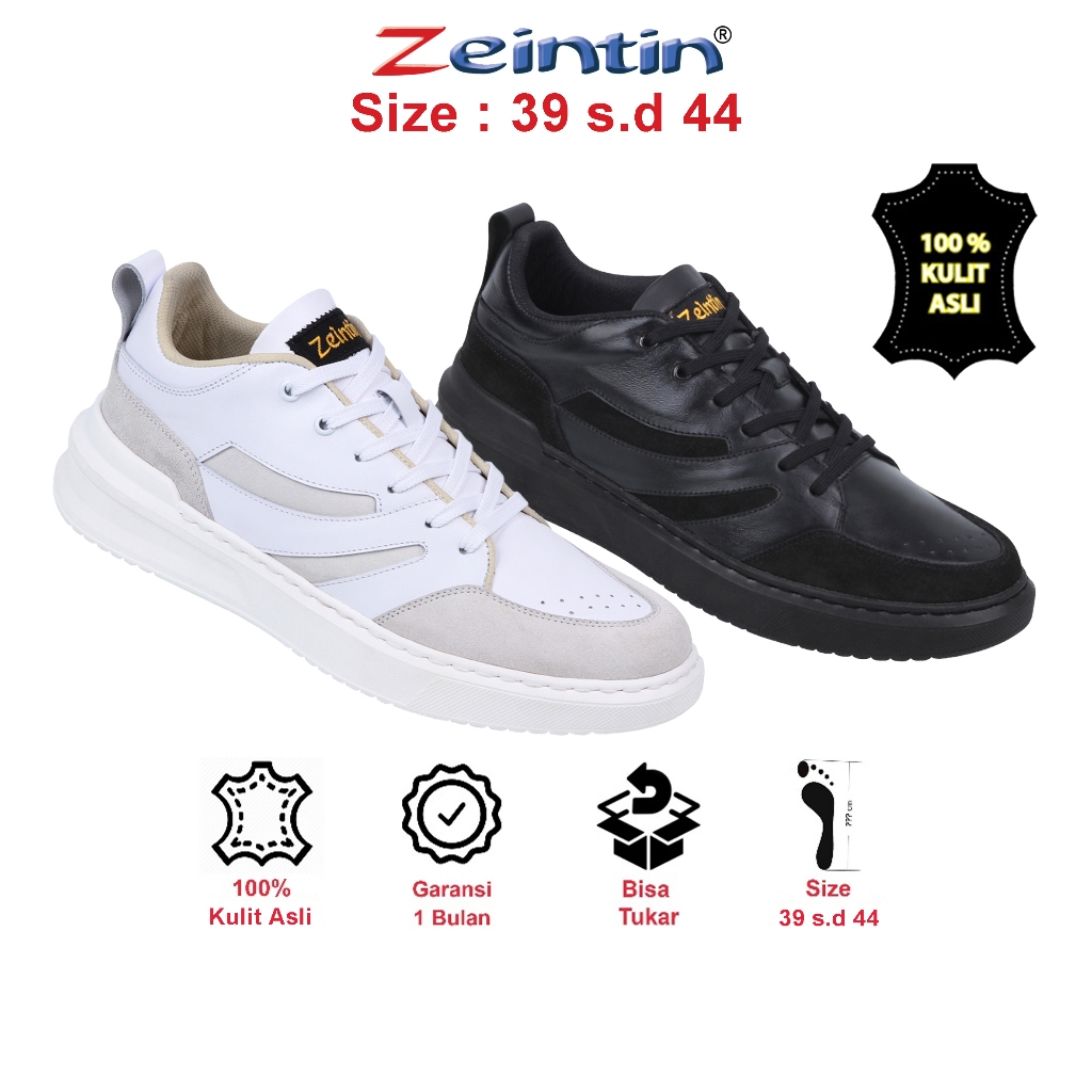 Zeintin - Sepatu Sneakers Pria Sepatu Kets Pria Sneakers Kulit Sepatu Casual Pria Zeintin AS