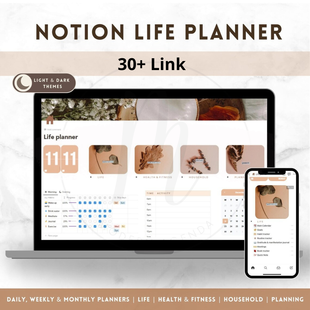 Complete Life Planner Notion Template / Life Digital Planner Lengkap / Planner for PC