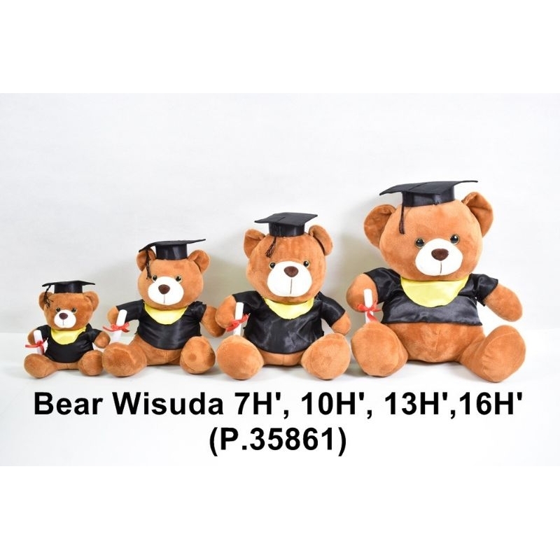 Boneka Karakter Bear Sarjana By Seulgi , Boneka Beruang Wisuda Bahan Halus