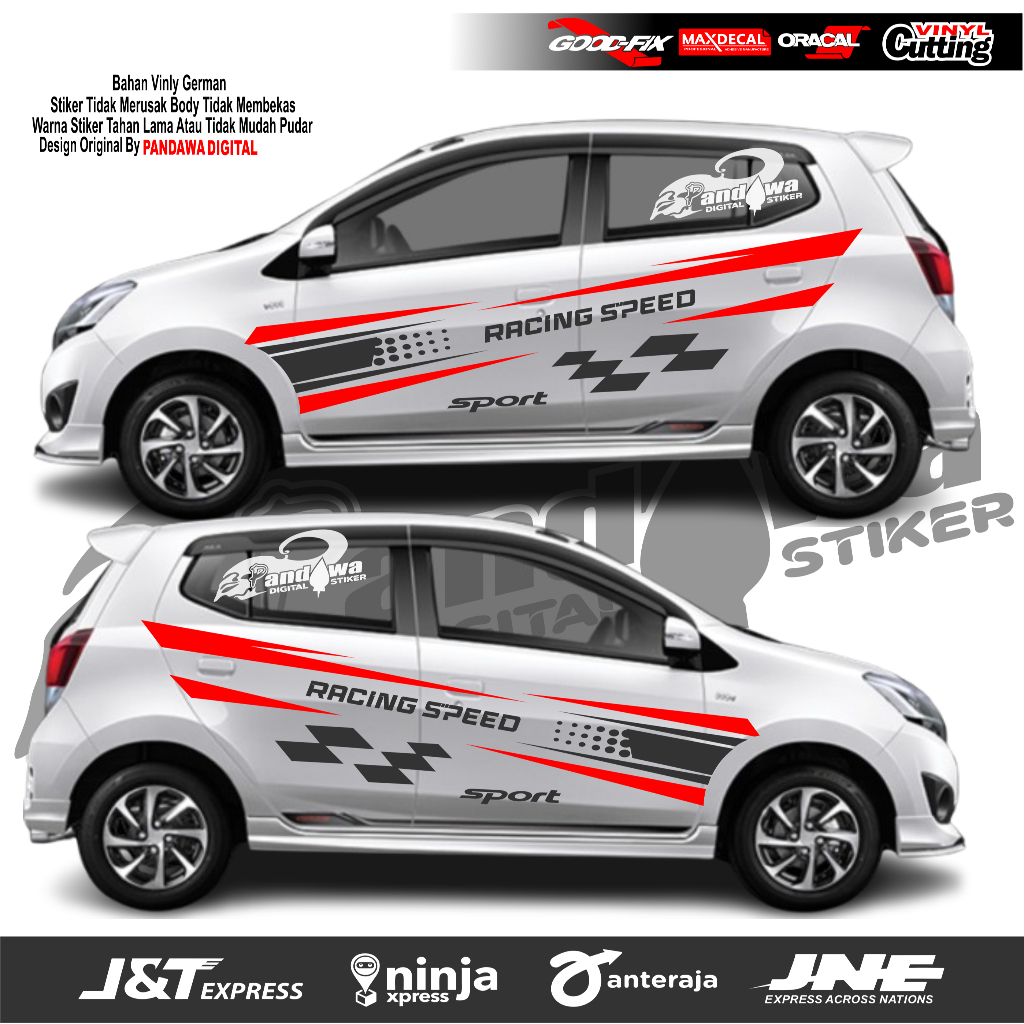 Stiker Striping Mobil R Sporty Stiker Cutting Body Samping Stiker Mobil Ayla Agya Avanza Xenia Sigra