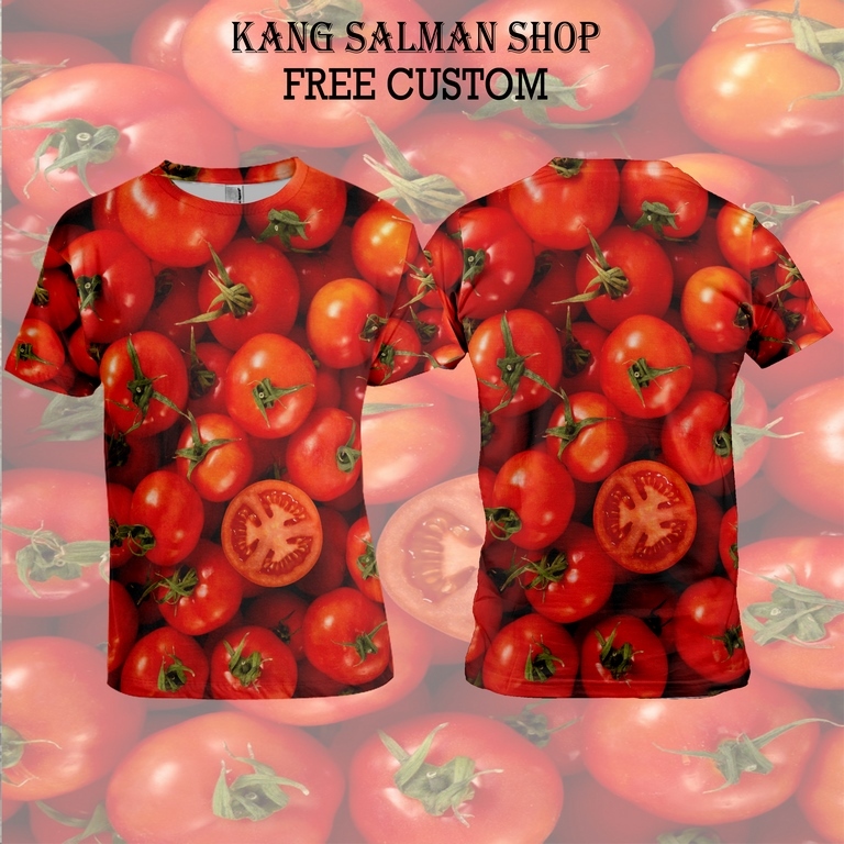 kaos pria jersey tomat baju sayuran 3D Fullprinting terbaru 2025