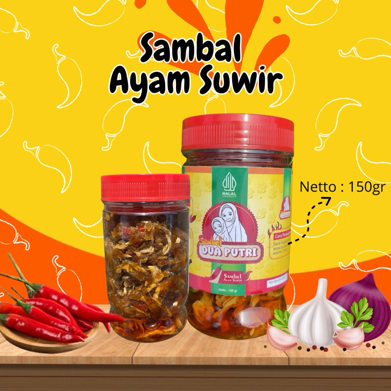 

Sambal Ayam Suwir 150gr sambal pedas dua putri