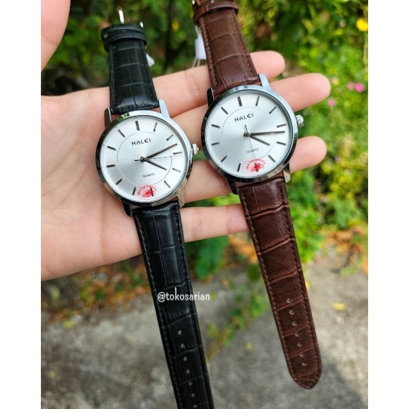 Jam Tangan Halei 504M Original Bergaransi Jam Tangan Kulit Pria