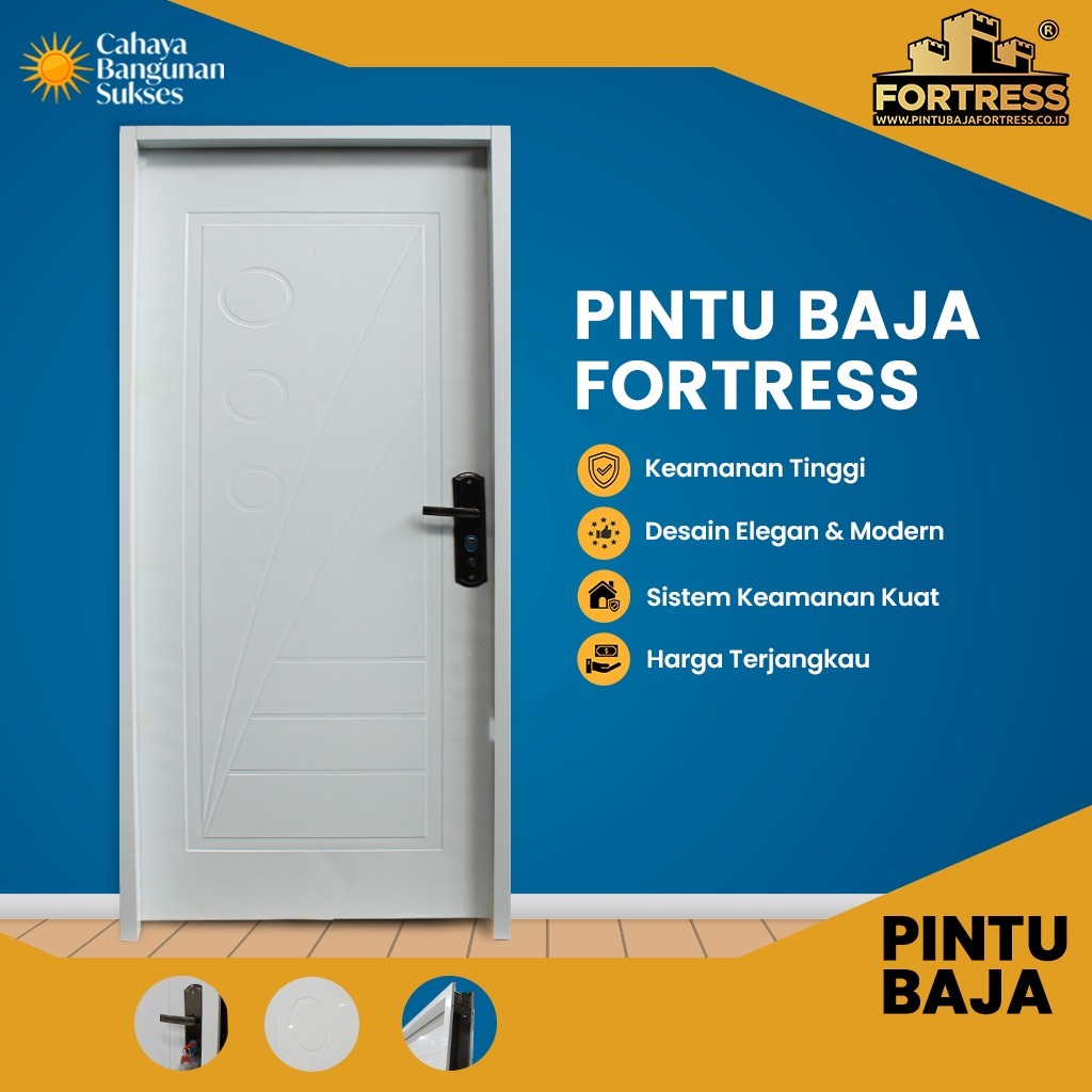 (Packing Peti Kayu) PINTU BESI BAJA FORTRESS ORIGINAL 80X200