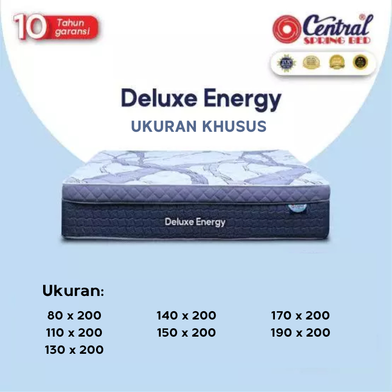 Central Springbed - Deluxe Energy Ukuran Khusus | Matras (33 cm) | 80/110/130/140/150/170/190x200 | 