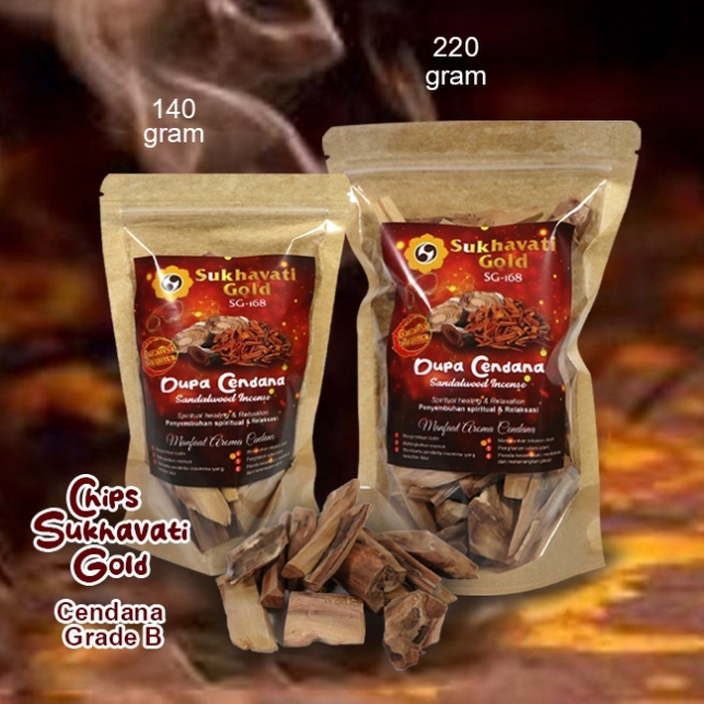 Kepingan Kayu Cendana Chips Sandalwood Gold Sukhavati Grade B
