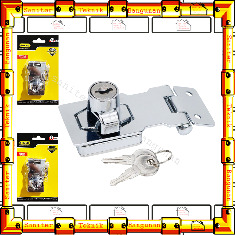 Hasp Lock Freed 3 Inch / Overvall Kunci Pintu 2.5 Inch / Overpal Grendel Kunci Pintu