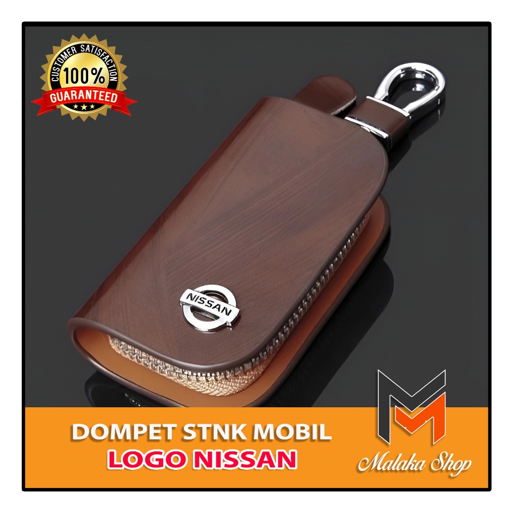Mini_Miki_ Dompet Stnk Mobil Motor Import Gantungan Kunci Konci Asli Kulit Logo Nissan
