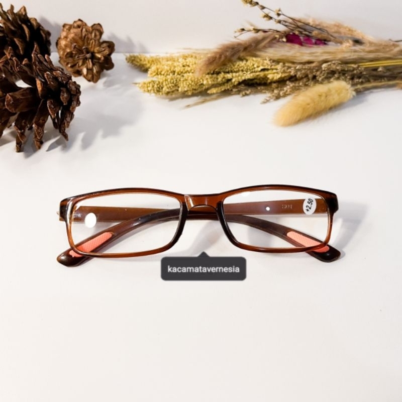 Kacamata Vernesia Kacamata Baca Kaca Mata Plus Model Kotak Pria Wanita Single Fokus 1 Fungsi Frame W